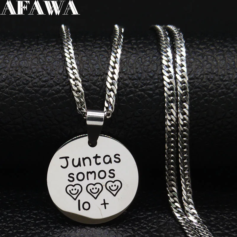 2021 модное ожерелье Juntas somos Lo + из нержавеющей стали маленькая цепочка для женщин