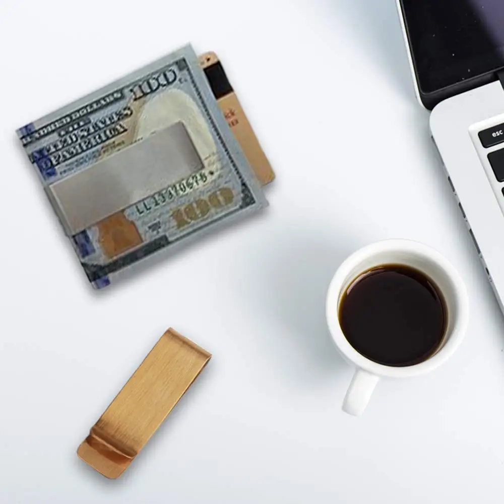 XRHYY простой Для мужчин Металл золото/серебряный зажим для купюр для наличных карты латунь скрепка для банкнот кредитной держатель для карт кошелек кредитной держатель для карт
