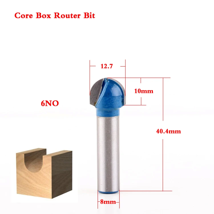 1 шт. 8 мм хвостовик древесины маршрутизатор бит прямой Концевая фреза триммер очистка заподлицо отделка угловая круглая бухта коробка биты инструменты фреза - Длина режущей кромки: 6NO