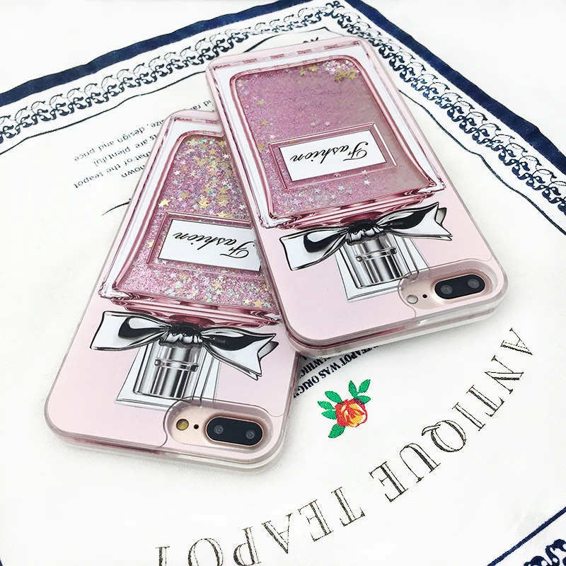 Чехол Marchcover для iPhone 6 6S 7 8 Plus XS Max XR X блестящий чехол с изображением флакона духов