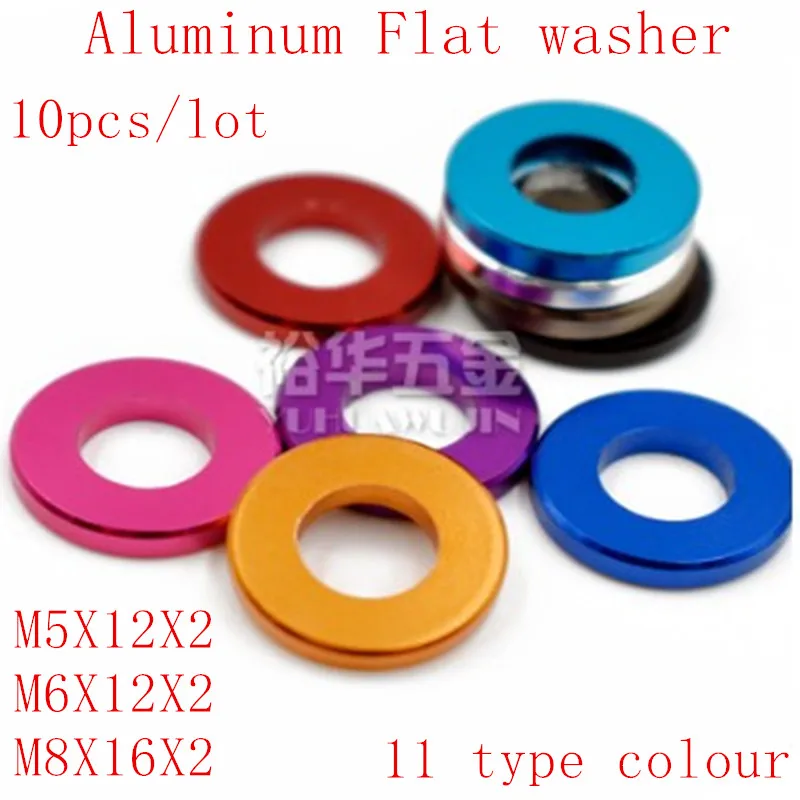 

10pcs/lot M5 M6 M8 Corlorful Aluminum Flat Gasket washer for RC part