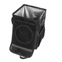 Автомобильная корзина для мусора с крышкой, автомобильный мешок для мусора, подвесной для подголовника с 3 карманами для хранения, портативный автомобильный аксессуары органайзер для женщин