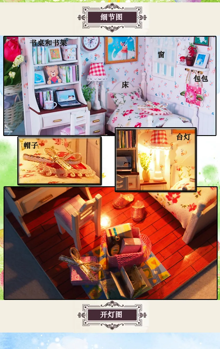 Casa de Boneca 3D деревянные поделки ручной работы Мебель миниатюрный кукольный домик строительным модель украшения дома-молодежи история