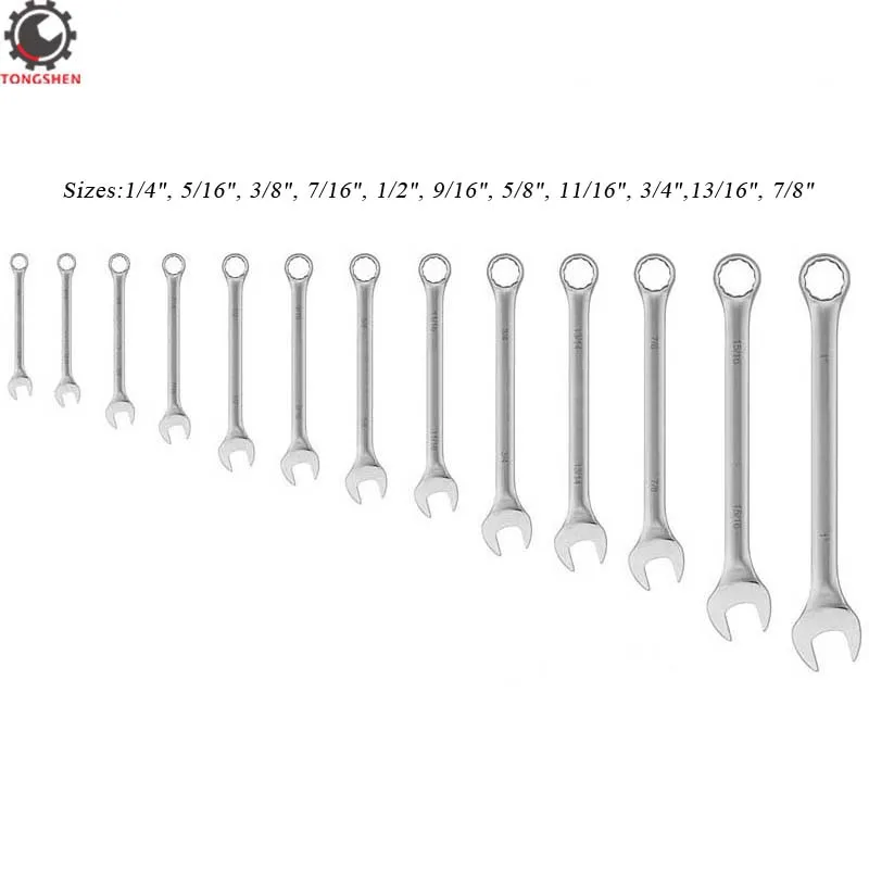 

Inch Size 1/4 Inch - 7/8 Inch Ratcheting Combination Ratcheting Wrench Spanner Hand Tool A Set of Key Torque Gear Socket