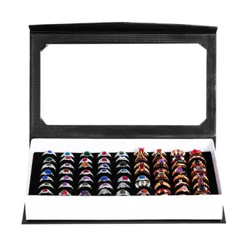 

Stud Earrings Ring Jewelry Display Organizer Jewelry Box Case Jewelry Casket Rack for Ring Earring 72 Slots Ring Organizer