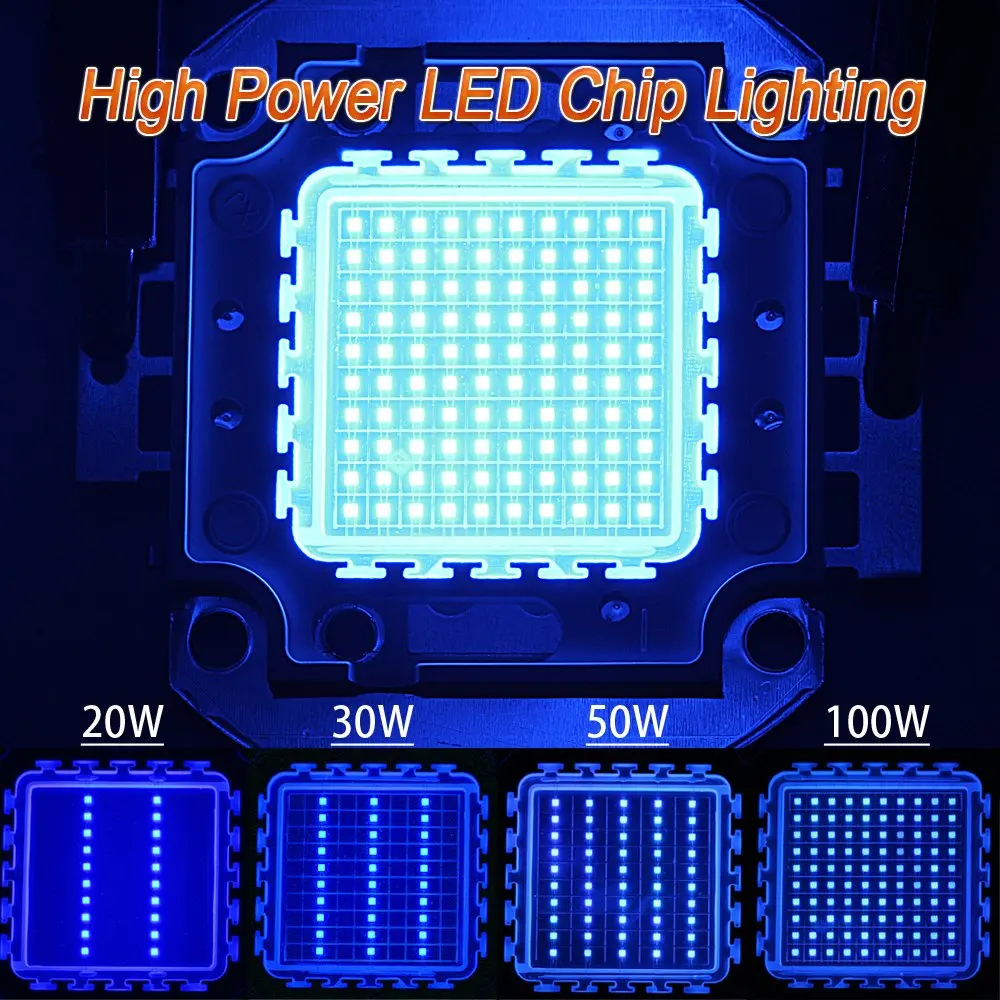 Высокая мощность светодиодный чип 50 Вт синий свет 455Nm-460Nm лампы 50 Вт бусины DIY прожекторы прожектор COB Встроенная лампа SMD ST432