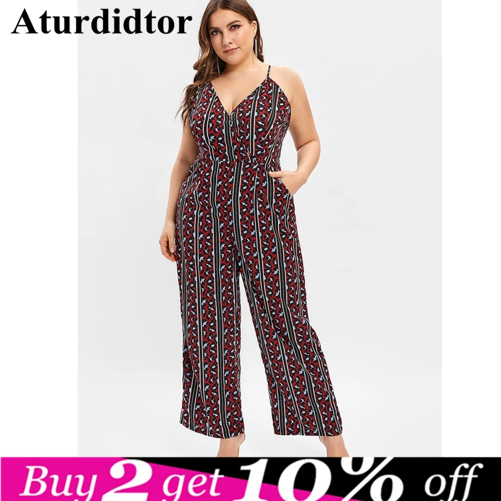 

Plus Size Women Cotton Pockets Long Romper Romper Strappy Overalls Casual Sleeveless Strappy Summer Pants Loose Jumpsuit Trouser