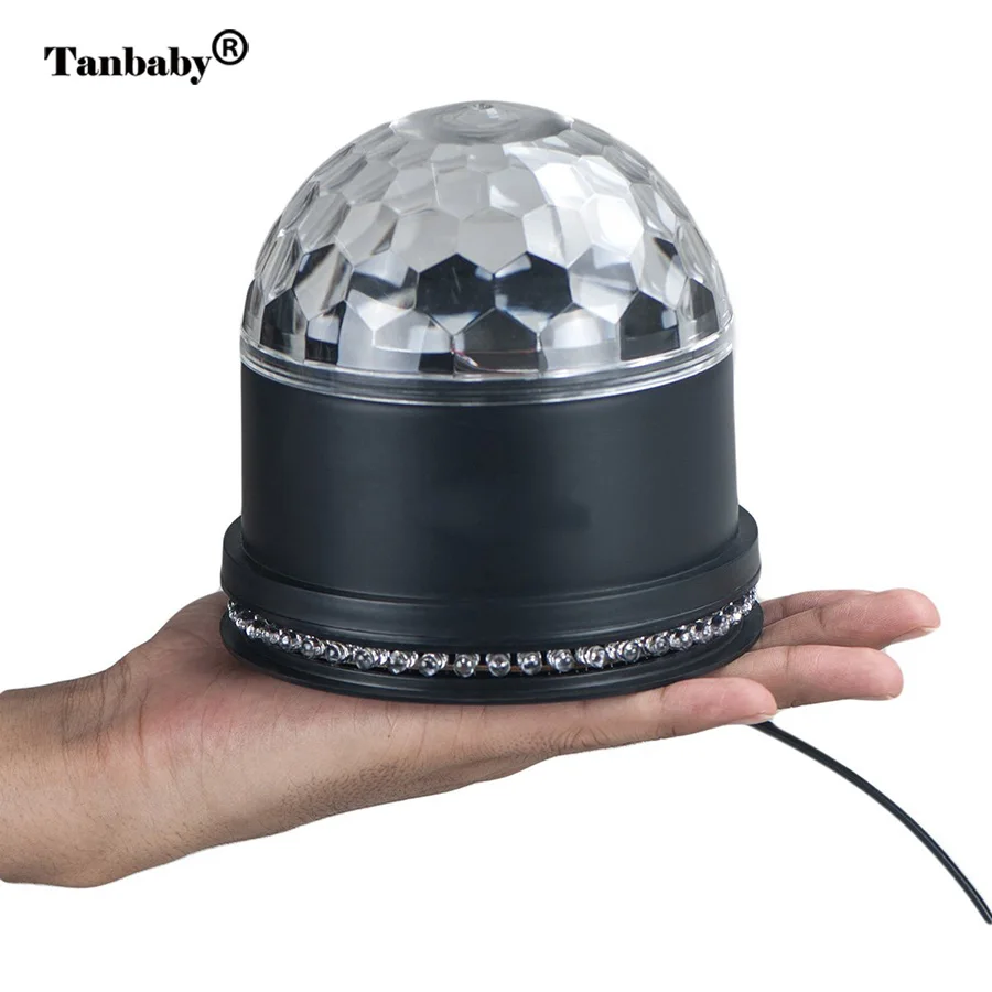 Cena Mini obrotowa magiczna kula dyskotekowa 48 LED RGB światło sceniczne dźwięk aktywny Auto RGB stroboskop PAR oświetlenie imprezowe dla DJ Show диско шар