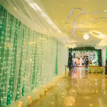Светодиодные занавески вечерние свадебные Фея Крытый Открытый Рождественский сад JUNE7