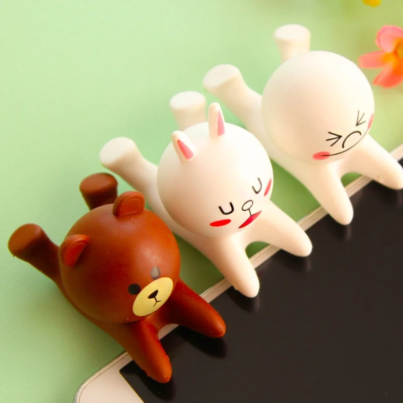 

2pcs Phone Holder Cute Rabbit Bear Support Mobile Phone Holder Stand Tablets Desk Sucker Design high quality Smart phone Holder