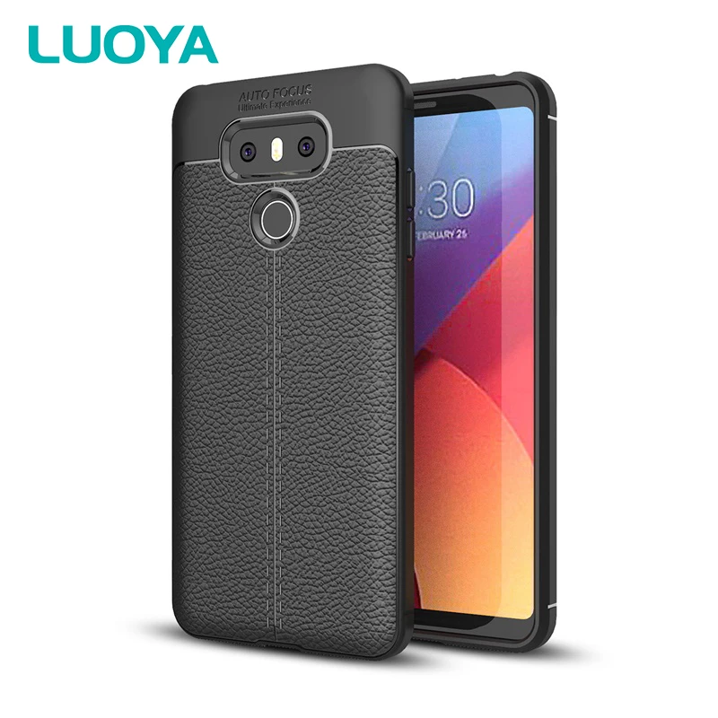 LUOYA Brand Original Shockproof Armor Cover for LG G6 Case Soft Leather Carbon Fiber Ultra Slim Lithi TPU |