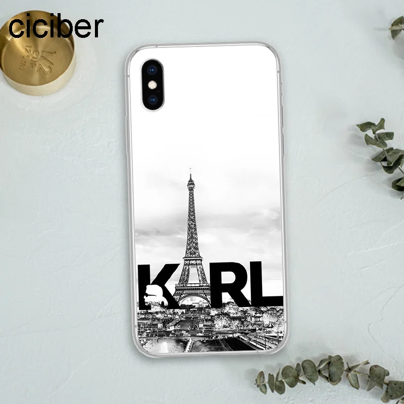 ciciber Best New Karl Lagerfeld Soft Silicon Phone Cases Cover for IPhone Case X XS Max XR 7 5S 8 6s Plus Capinhas Fundas Capa