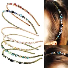 Шикарный Блестящий Модный Хрустальный Золотой проволочный ободок для волос для женщин Красивая заколка для волос очаровательные заколки