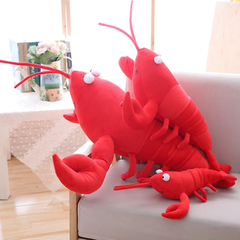 Grand jouet en peluche de homard en forme de crevette Pippi en