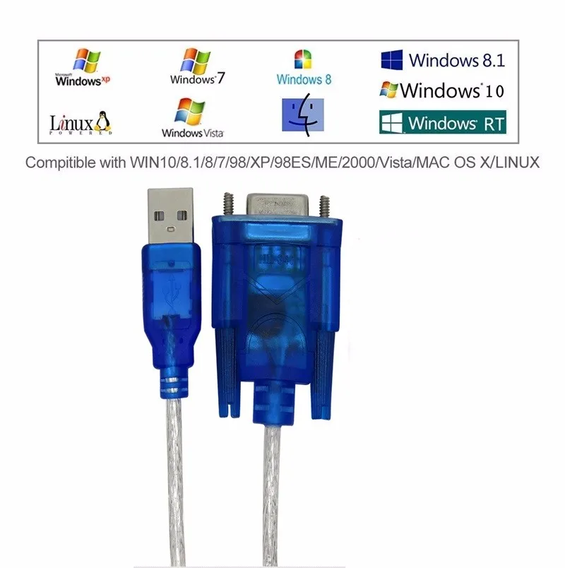 USB к RS-232 DB9 9-контактный последовательный кабель w/переходник с внутренней резьбой поддерживает Windows 8 нет компакт-диска