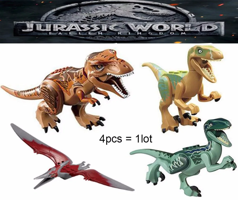 

8pcs/set Dinosaurs Jurassic World Dinosaurs Figures Jurassic Building Tyrannosaurus Assemble Blocks Classic with Legoe Kids Toy