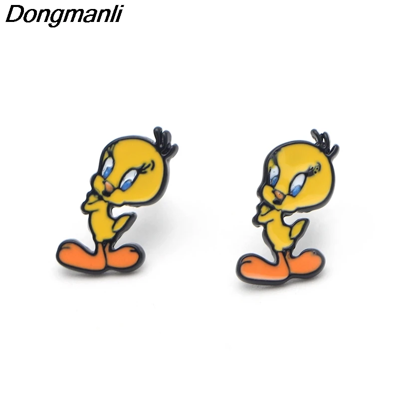 P2658 Dongmanli мультфильм анимация птица из нержавеющей стали пирсинг для уха гвоздики