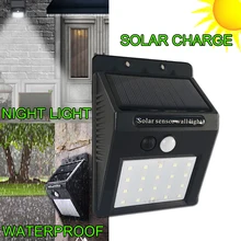 20 Led лампада солнечный датчик настенный светильник водонепроницаемый солнечные лампы для сада с датчиком движения Открытый сад солнечное украшение
