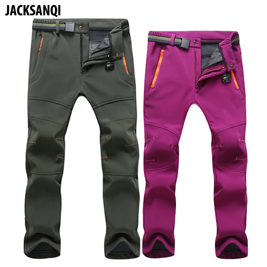 Pantalones gruesos de lana de invierno para hombre JACKSANQI impermeables al aire libre senderismo térmico Camping Trekking esquí deportes pantalones masculinos RA165