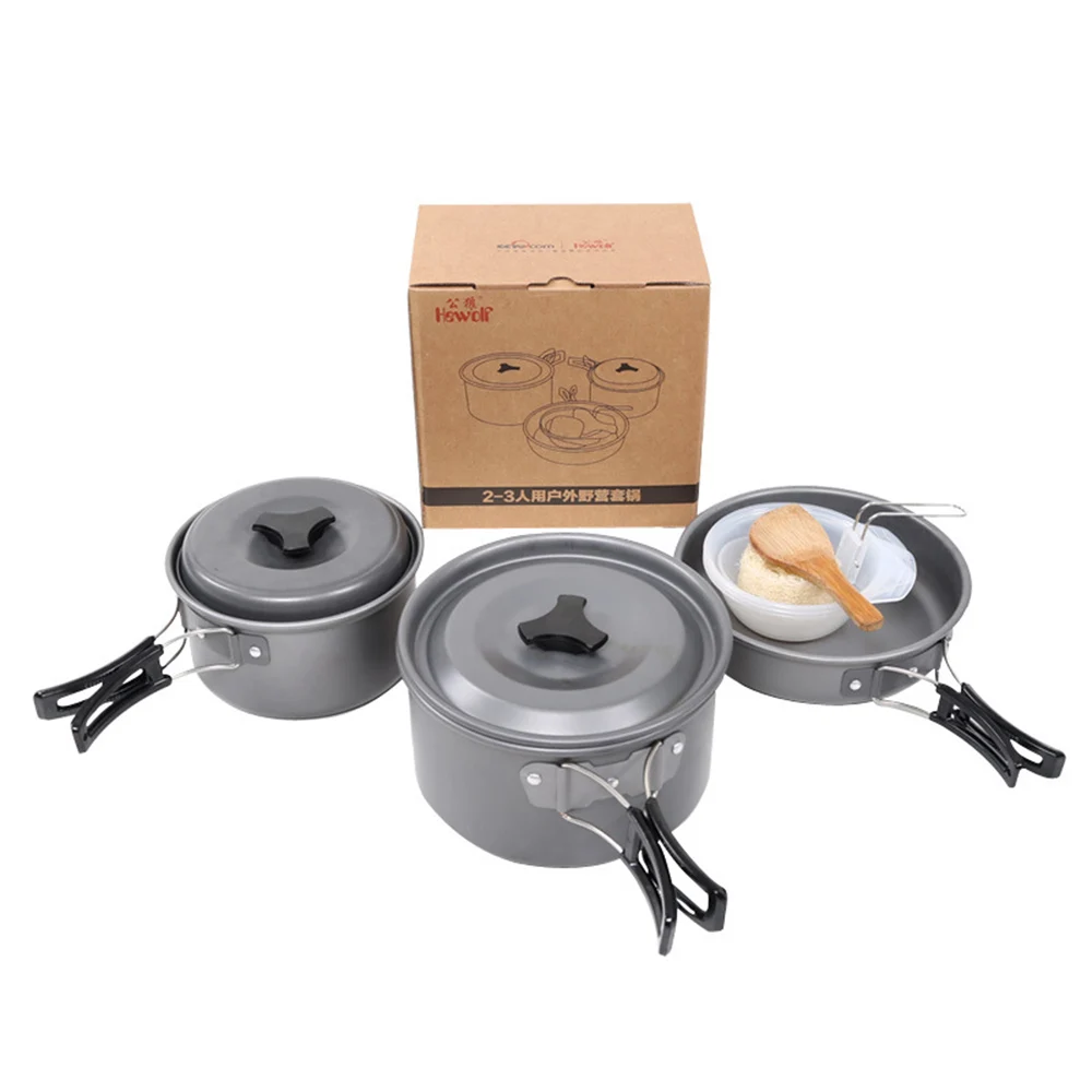 Outdoor Camping Cookware 2-3 People Pot Frying Pans Picnic Set Camping Picnic Tableware For Tourists Tea Kettles For Gas Cooker Outdoor Camping Cookware 2-3 People Pot Frying Pans Picnic Set Camping Picnic Tableware For Tourists Tea Kettles For Gas Cooker