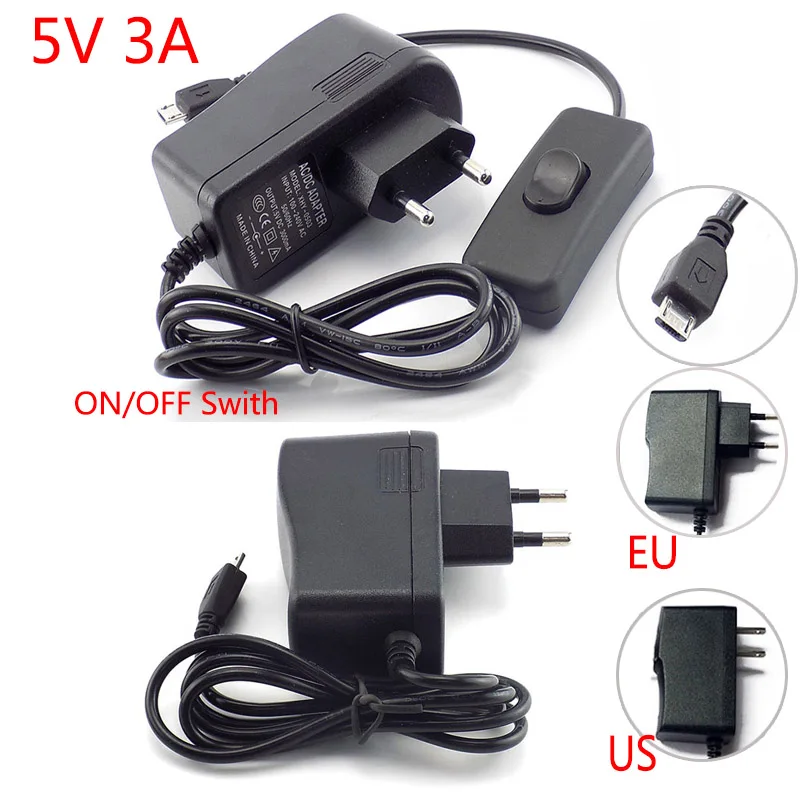 Micro USB Power Adapter Supply Charger AC to DC 5V 3A Transformer 100V-240V EU US Cord Plug For Zero Tablet Switch Micro USB Power Adapter Supply Charger AC to DC 5V 3A Transformer 100V-240V EU US Cord Plug For Zero Tablet Switch
