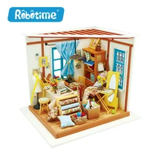 Robotime DIY Doll House With Light 3D Wooden Puzzle Handmade Crafts Girls Gifts Lisa’s Tailor House