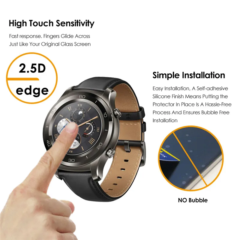 Qosea Для Huawei Watch 2 Ультра-тонкий 2.5D Закаленное Стекло Анти-стук 9 H Ясно Для Huawei Watch 2 Smart Watch Экран Фильма протектор