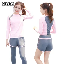 2017 New Women Yoga Set 4 Piece Female Sportswear Fitness Breathable Young Women’s Yoga Clothes Suit Outdoor Comfortable 4 color