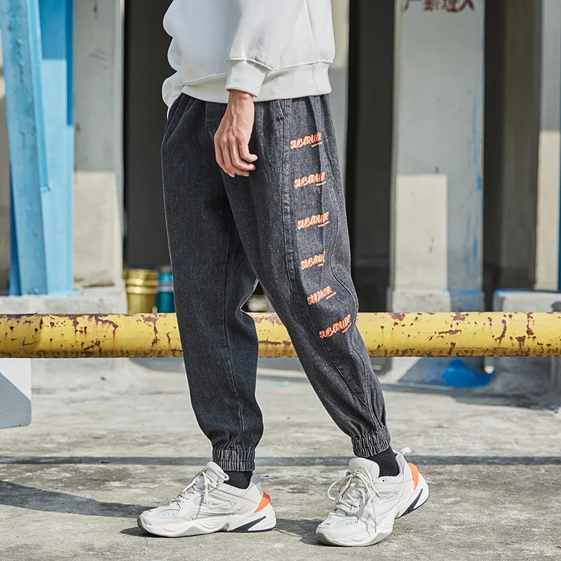 

Fashion Streetwear Men Jeans Loose Fit Denim Cargo Pants Harem Trousers Printed Designer Hip Hop Jeans Men Slack Bottom Joggers