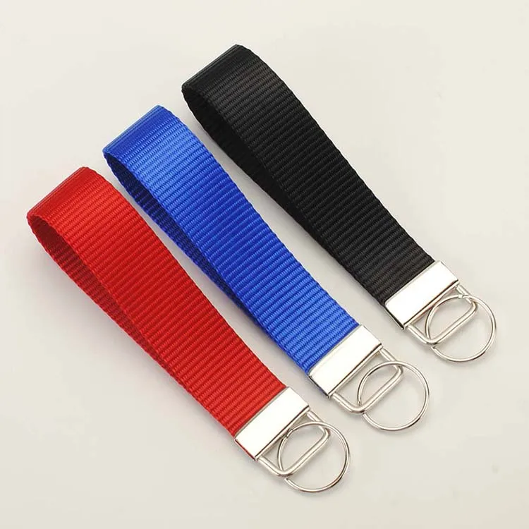 

2pcs 1'25mm 13.7CM solid color nylon belt Key Fob,Custom Key Chain Wristlets Personalized Key Chains