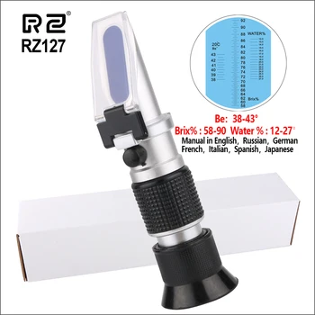 

RZ Honey Meter Refractometer Sugar Beekeep Tester 0%-90% Honey Auto Refractometer Digital Concentration Brix Refractometer RZ127
