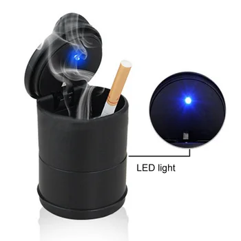 

Car Ashtray with LED Light Portable Cigarette Smoke Dust Storage Trash Bin Smokeless Ashtray Cigarette Holder