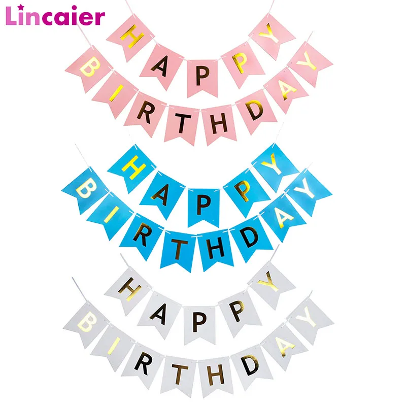 

Happy Birthday Paper Banner Birthday Party Decorations Kids Children Baby Girl Boy Adult Woman Man Supplies 18 30 40 1 2 year