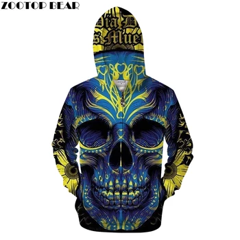 

Girly Skull 3D Zip Hoodie Men Zipper Hoody Male Tracksuit Casual Sweatshirt LongSleeve Streatwear Pullover DropShip ZOOTOPBEAR