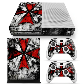 

Free drop shipping four red sides style decals for XBoxOne S console and two controller covers skin sticker #TN-XbOneS-0334