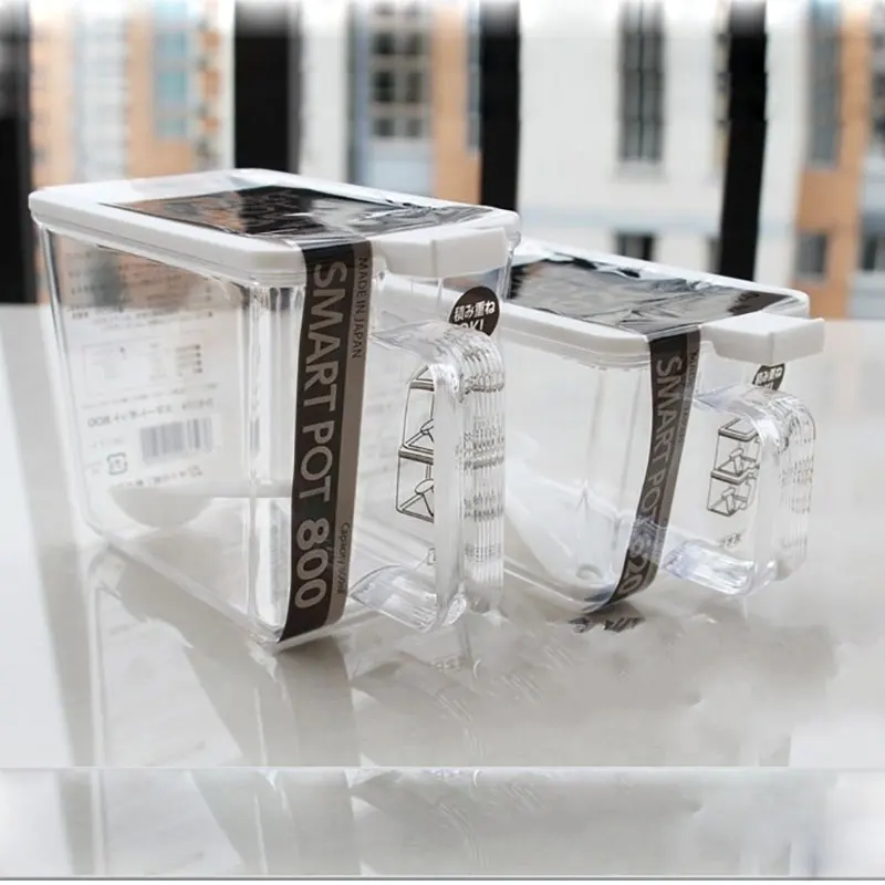 

2018 Promotion Special Offer Cover Plastic Eco-friendly Spice Jar Kitchen Seasoning Box Pot Cans Into Large Capacity Sugar