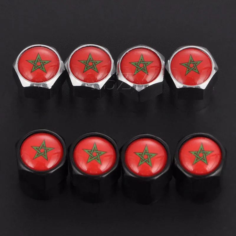 

Moroccan Flag Car Wheel Tire Valves Motorcycle Air Caps Valve Caps Auto Tyre Valve Dust Cap for BMW Audi Toyota Auto Accessories