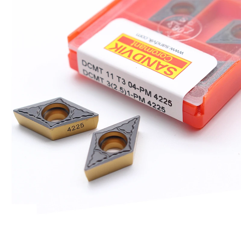

10PCS SANDVIK DCMT11T304 PM 4225 DCMT11T308 PM 4225 DCMT070204 PM 4225 Carbide Insert Turning Tool Lathe Cutter Tool CNC