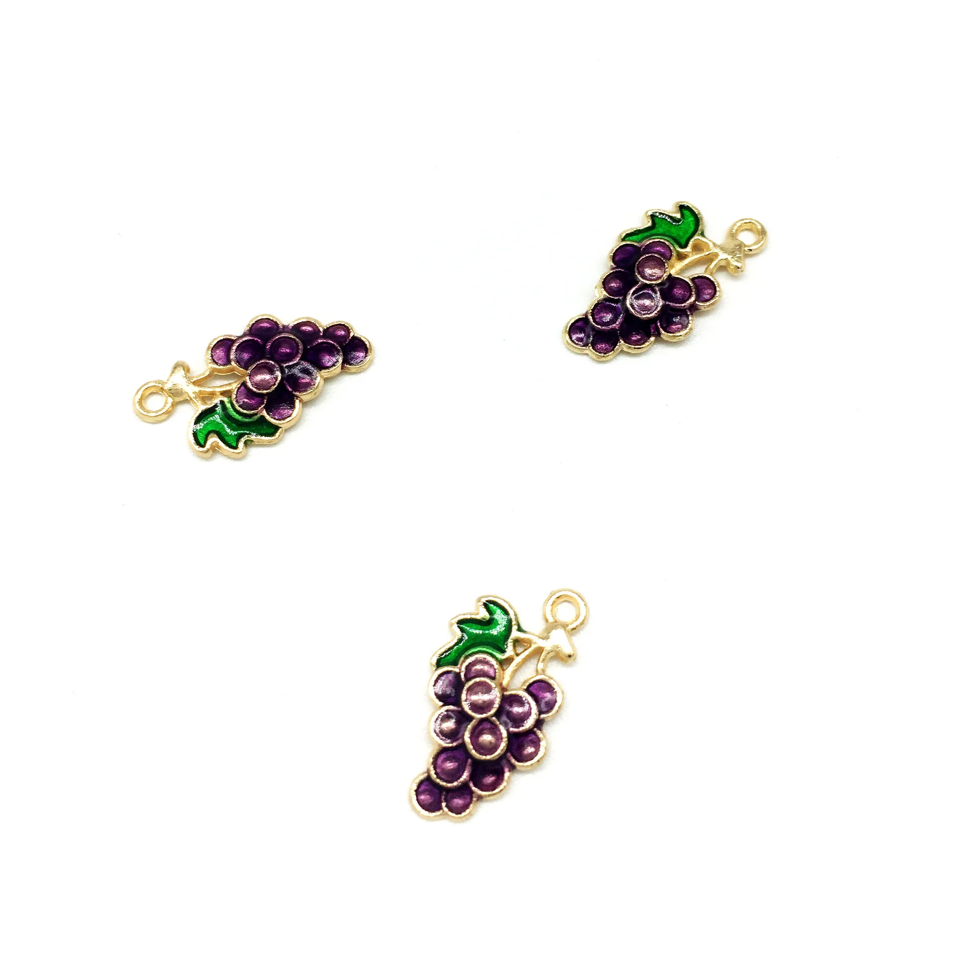 

20pcs/lot New Arrival Enamel Grape Charm Pendants For Making Handmade Bracelet DIY Accessories