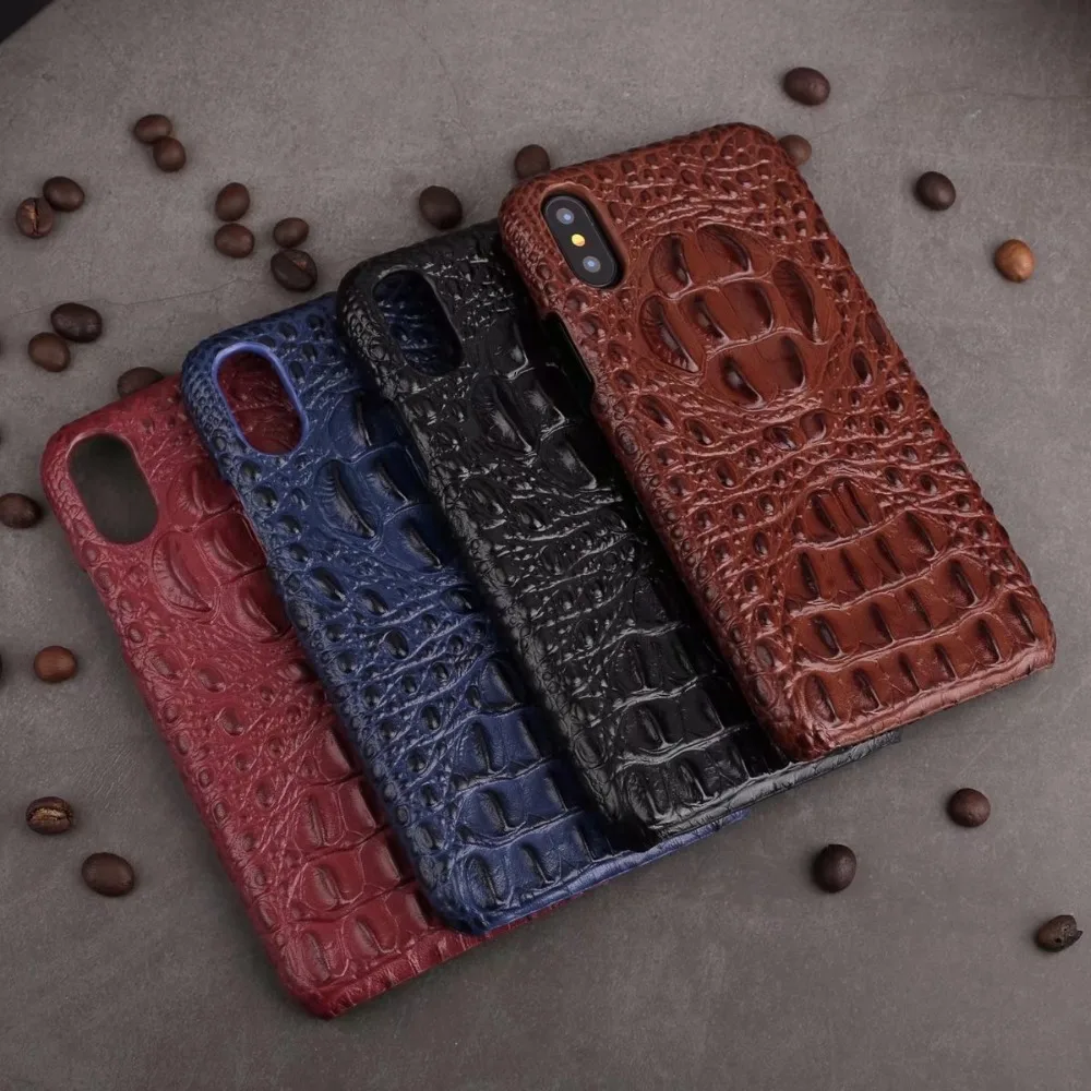 

Luxury Crocodile Genuine Leather Case Phone Back Cover for iPhone 11 Pro Max 11 Pro Xs Max XR X 8 Plus 7 Plus 6 6s Plus Coque Capa