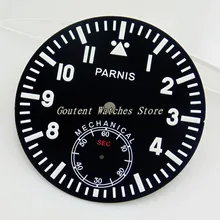 38,9 мм Parnis синий световой черный Wriswatch циферблат подходят ETA 6498 ST36 движение смотреть лица