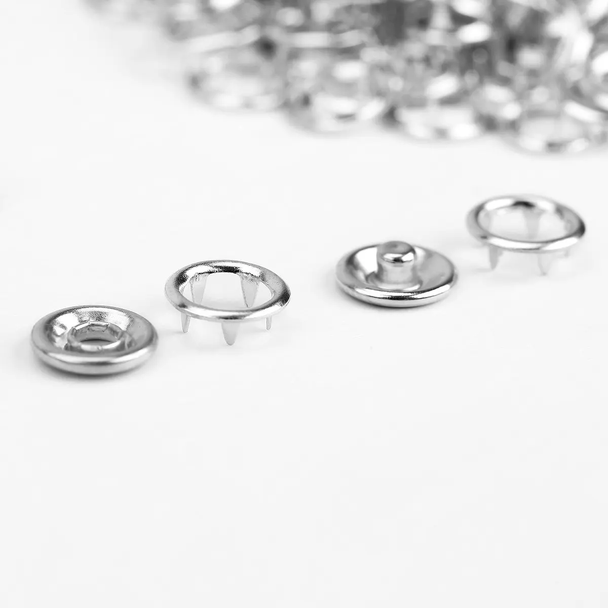 

Best 100 x push button 9.5 mm press eyelets with 5 claws 3.5 mm silver