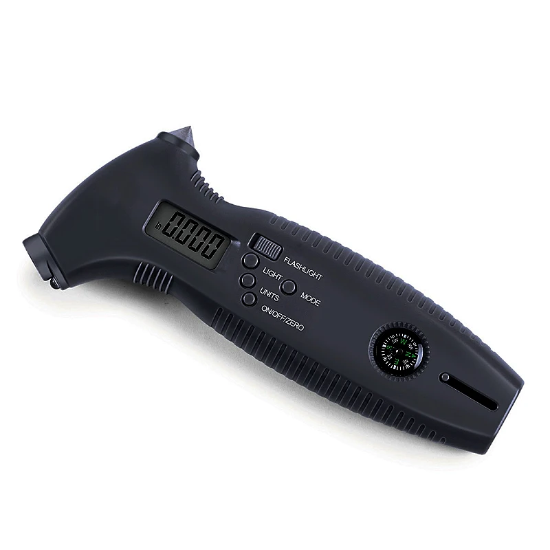 

Professional grade with safety hammer, backlight cutter, eight in one, digital tire pressure gauge, tire pressure gauge