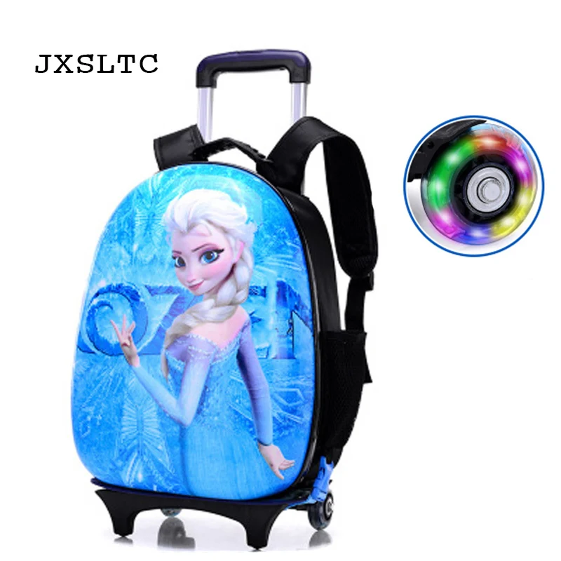 JXSLTC 2018 New Children Trolley Backpack School Bags For Grils Wheeled Bag Students Removable Backpacks for teenagers Mochila