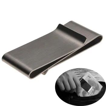 

High Quality Stainless Steel Unisex Money Clip Double Sized Slim Portable Credit Card Money Holder Bill Steel Clip Clamp