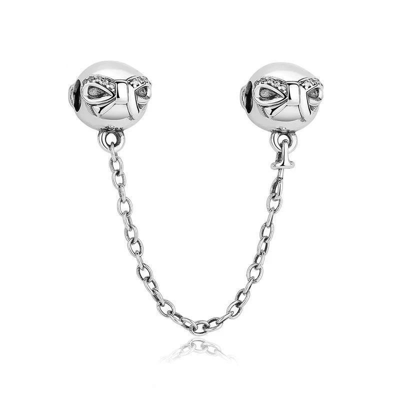 Модная Подлинная Подвеска из серебра S925 пробы, безопасная цепочка из бисера, оригинальные Подвески Pandora, браслеты, цепочка, браслет, ожерелье, подарок - Окраска металла: NO.6
