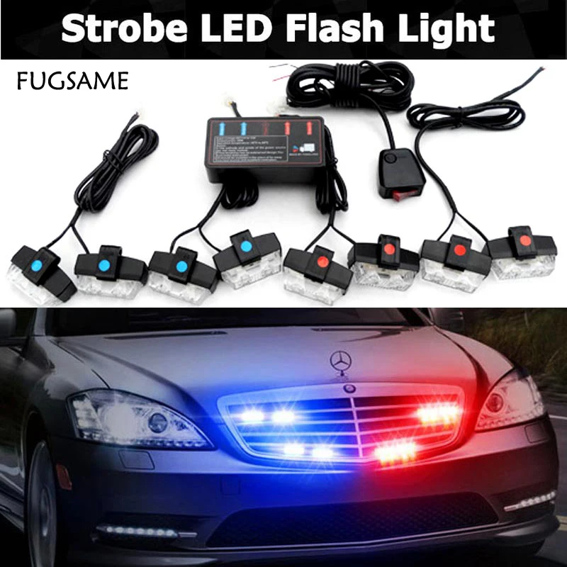 

FUGSAME Car 51035led motorcycle flash light Strobe Warning EMS Police Truck Flashing Firemen Lights Red Blue White Green Amber