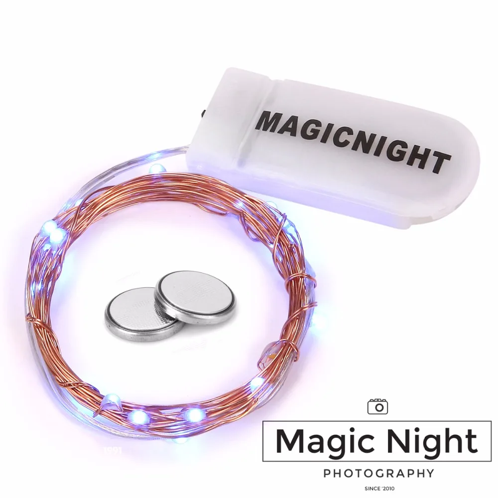 Magicnight 20 Blue Micro LED String Lights on 7 Feet Extra Thin Copper Wire for DIY Wedding Centerpiece Included Battery | Лампы и