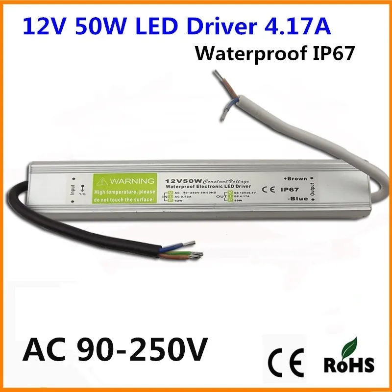 

DC 12V 50W IP67 Waterproof LED Adapter Driver Transformer LED Power Supply for LED Garden Landscape Lamp Strip Light