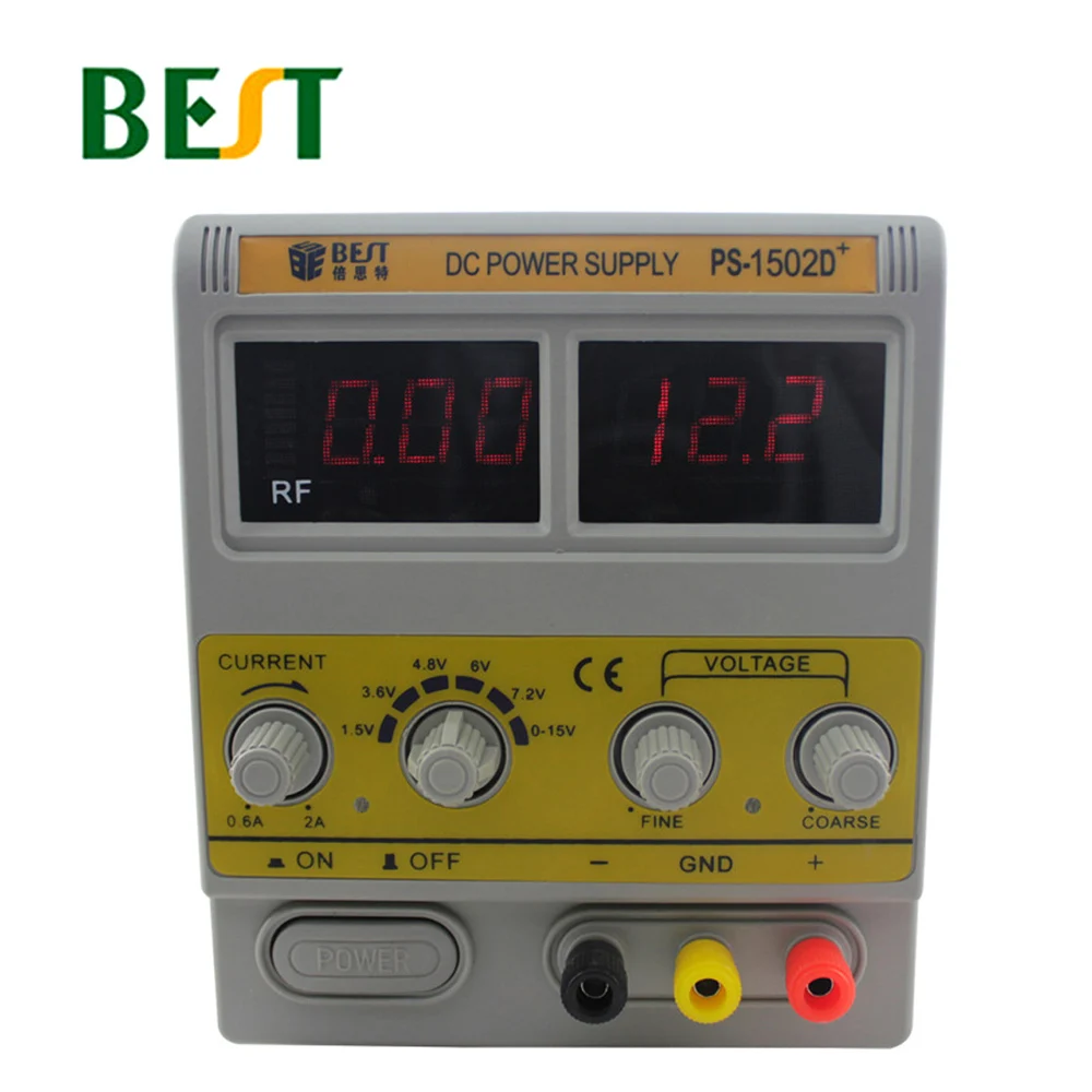 Лучший 1502D + DC 15 V/2A Регулируемый источник питания обслуживание источника цифровой